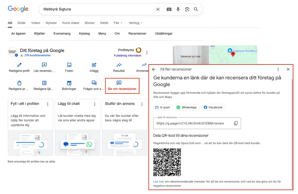 Google recensioner för företag i Sigtuna.