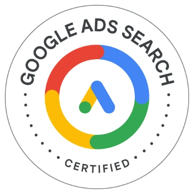 Google Ads Search certifieringsmärke