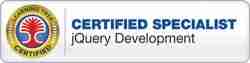 Certifikat: jQuery-utvecklingsspecialistmärke