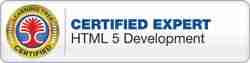 Certifierad expert i HTML5-utveckling badge
