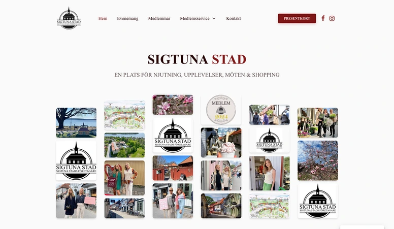 Startsida f&ouml;r Sigtuna Stad webbplats