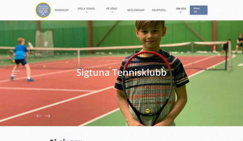 Sigtuna Tennisklubb webbdesign hero