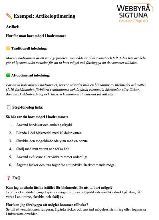Artikel om att ta bort mögel i badrummet