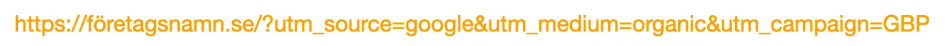 URL-länk i gul text